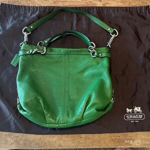Coach Vibrant Green Leather Shoulder Bag